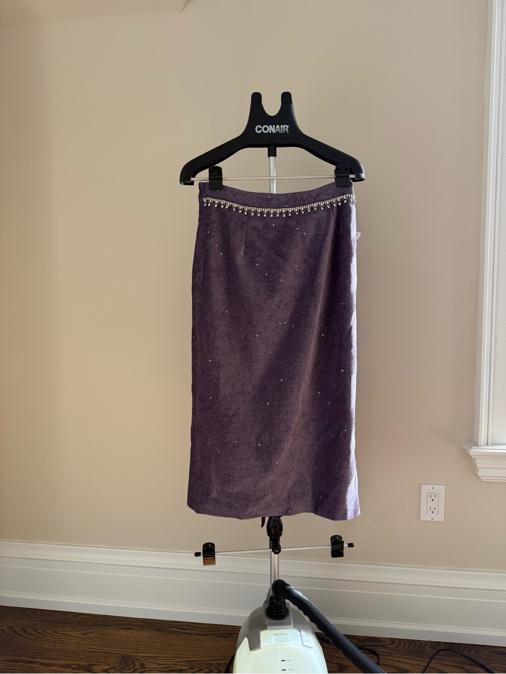 Brand new Purple Beaded Pencil Skirt